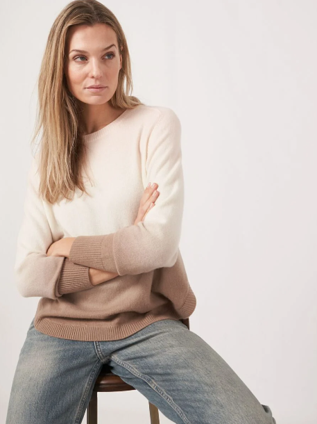 Repeat Tie dye cashmere sweater with round hem