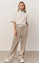 Load image into Gallery viewer, Yaya - Short sleeve sweater with collar and half zip