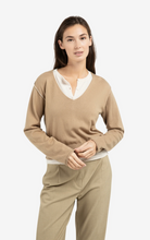 Load image into Gallery viewer, Yaya - Sweater with layered look and contrast neckline