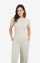 Load image into Gallery viewer, Yaya - Ribbed T-shirt with subtle neckline detail
