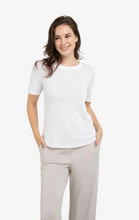 Load image into Gallery viewer, Yaya - Melange T-shirt with contrasting ribbed trim in Pale Grey