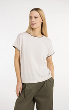 Load image into Gallery viewer, Yaya - Knitted top with short sleeves and rolled edges