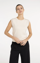 Load image into Gallery viewer, Yaya - Sleeveless knitted top with playful sleeve edge