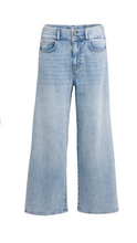 Load image into Gallery viewer, Yaya - Denim jeans with wide legs and distinctive waistband - L32