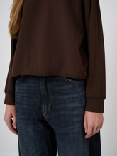 Load image into Gallery viewer, Repeat - Modal-Cotton French Terry Top With Rolled Hem in Cocoa