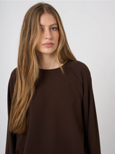 Load image into Gallery viewer, Repeat - Modal-Cotton French Terry Top With Rolled Hem in Cocoa