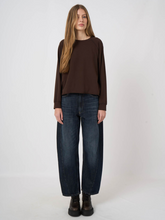 Load image into Gallery viewer, Repeat - Modal-Cotton French Terry Top With Rolled Hem in Cocoa