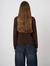 Load image into Gallery viewer, Repeat - Modal-Cotton French Terry Top With Rolled Hem in Cocoa