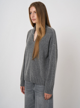Load image into Gallery viewer, Repeat - Cashmere-Wool Bouclé Sweater With Split Stand Collar