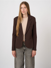 Load image into Gallery viewer, Repeat - Modal-Cotton French Terry Sweatshirt Blazer in Cocoa