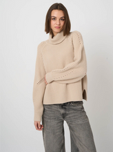 Load image into Gallery viewer, Repeat - Wool-Cashmere Chunky Rib Turtleneck Sweater in Natural