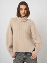 Load image into Gallery viewer, Repeat - Wool-Cashmere Chunky Rib Turtleneck Sweater in Natural
