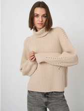 Load image into Gallery viewer, Repeat - Wool-Cashmere Chunky Rib Turtleneck Sweater in Natural