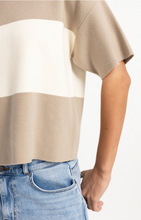 Load image into Gallery viewer, Yaya - Knitted top with block stripes and short sleeves