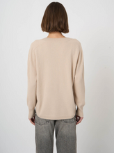 Load image into Gallery viewer, Repeat - Organic Cashmere V-Neck Sweater With Refined Neckline in Natural