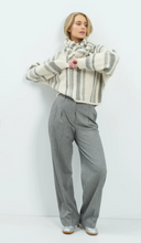 Load image into Gallery viewer, Yaya - Knitted triangle scarf with stripes