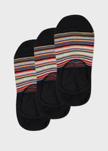 Load image into Gallery viewer, - Women's Black 'Signature Stripe' Loafer Socks Three Pack