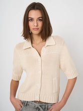 Load image into Gallery viewer, Repeat - Chunky Knit Cotton-Blend Polo Cardigan