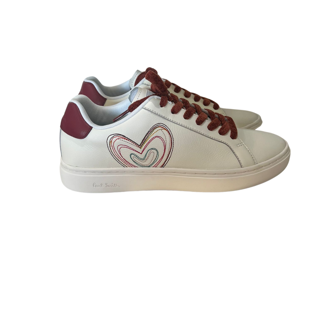Ps Paul Smith - Lapin Embroidered Heart Trainer in White