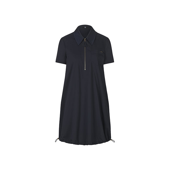 Riani - Japanese Taffeta Polo Dress in Navy