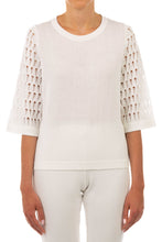 Load image into Gallery viewer, Le Tricot Perugia - Open Knit Top in White
