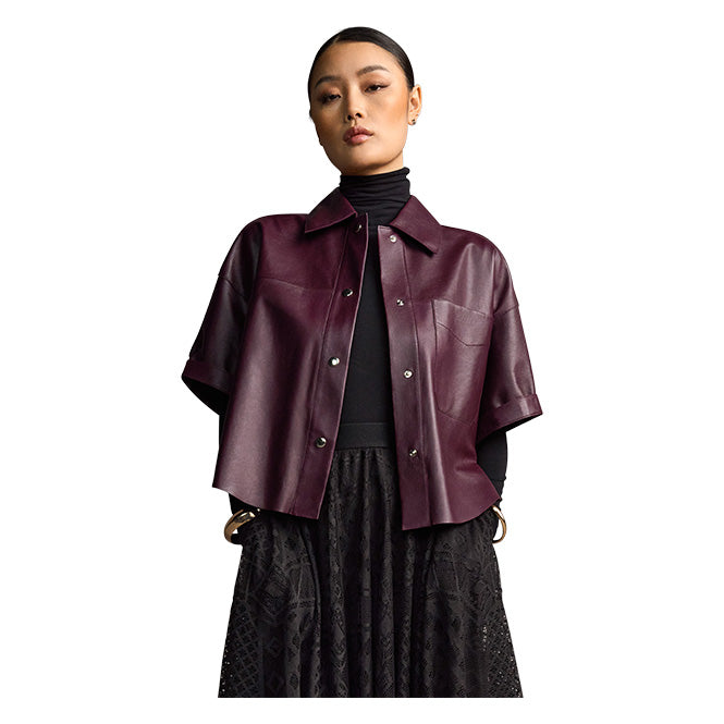 Riani - Leather Shirt Jacket in Lamb Nappa