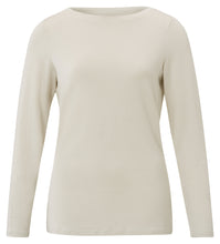 Load image into Gallery viewer, Yaya - TShirt with Boatneck and Longsleeves in Sand
