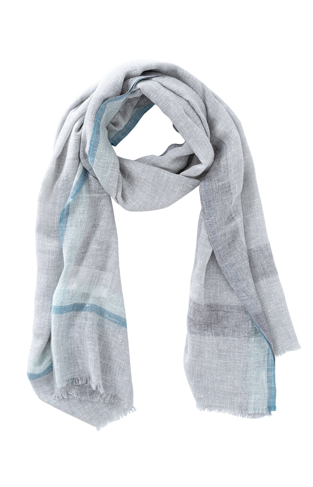 Yaya - Stripe scarf in Grey