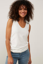 Load image into Gallery viewer, Yaya - Round V-Neck Singlet in White
