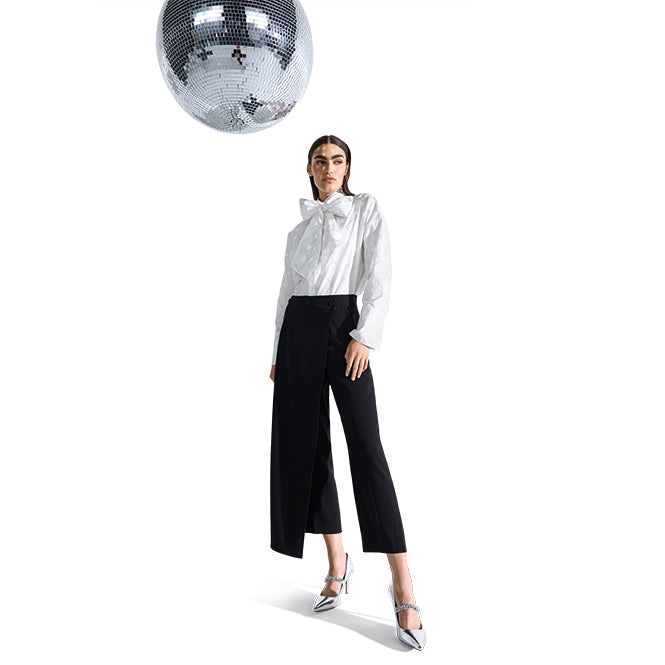 Riani - Satin Wrap Wide Fit Trousers