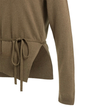 Load image into Gallery viewer, Yaya - Fine-knit sweater with boat neckline and tie detail
