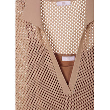 Load image into Gallery viewer, Riani - Net Knitted Polo Dress in Sand

