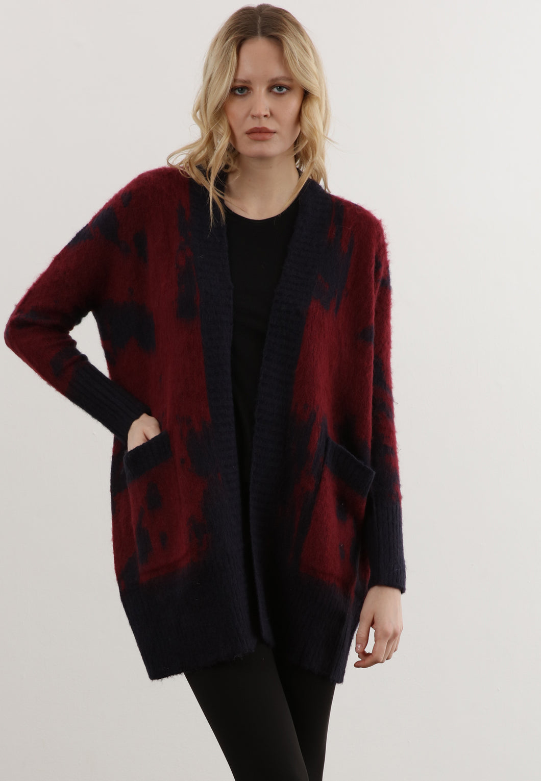 Religion - Selvage Cardigan in red/navy
