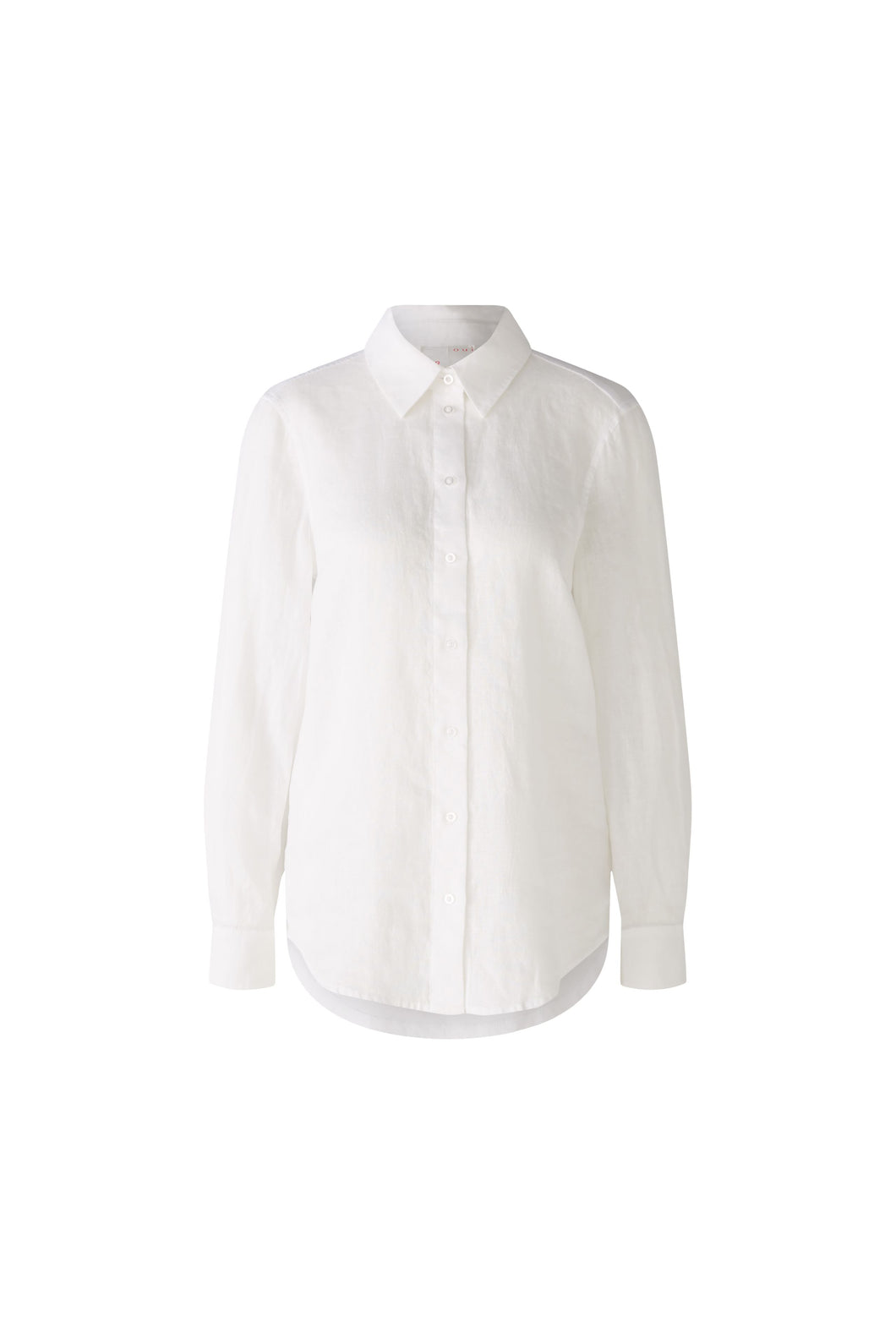 Oui - Blouse Linen Cotton Patch in White
