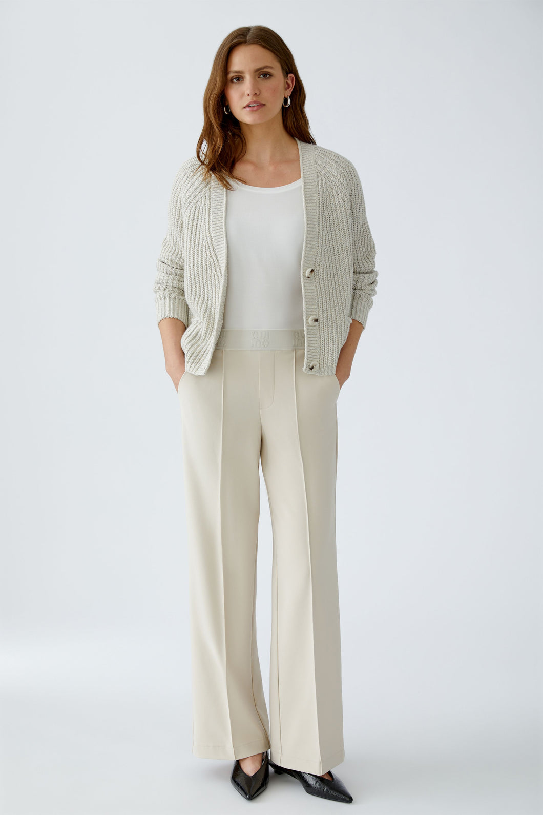 Oui - Trouser in off white