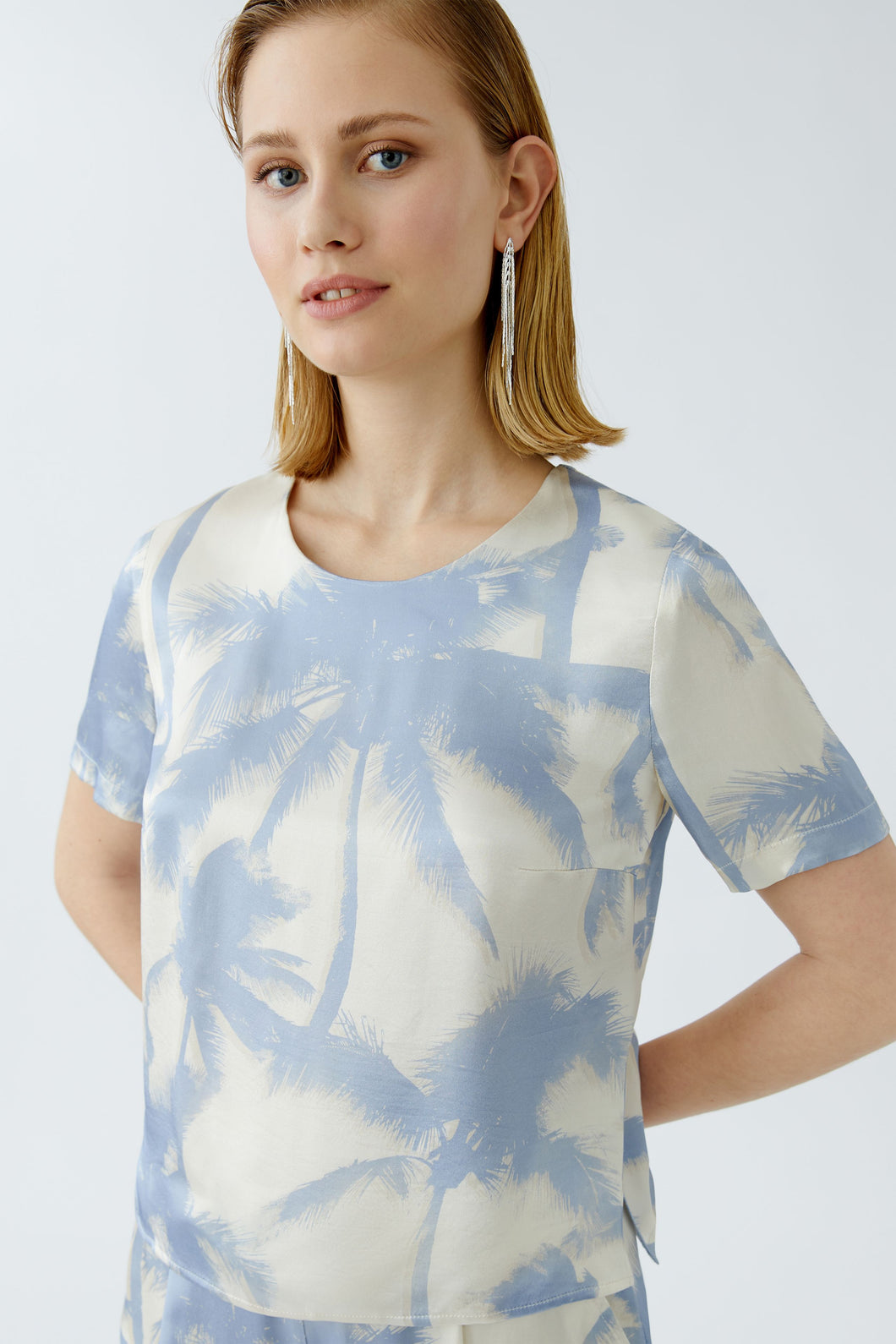 Oui - Blouse - white blue
