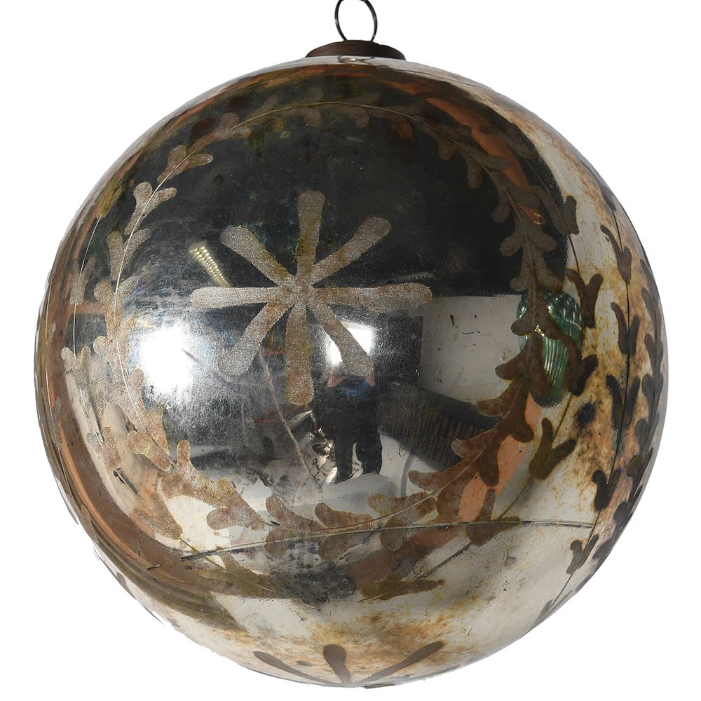 Large Patina Glass Bauble