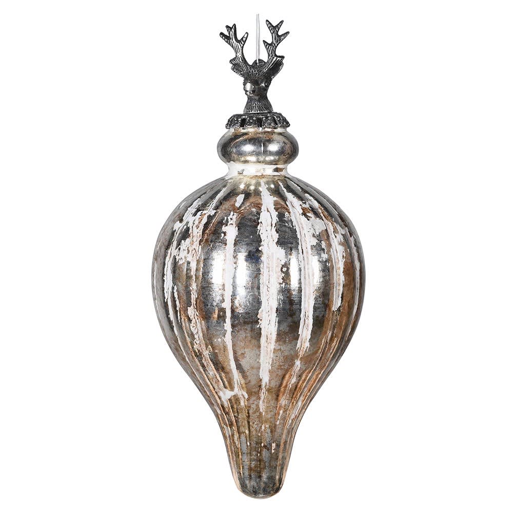 Aged Gold Reindeer Bauble