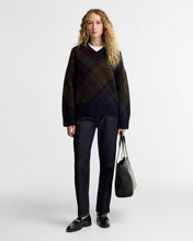Load image into Gallery viewer, Barbour - Tartan V Neck Jumper in Navy
