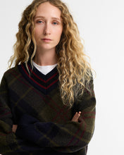 Load image into Gallery viewer, Barbour - Tartan V Neck Jumper in Navy
