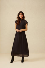 Load image into Gallery viewer, Yaya - Dress with high neck and cap sleeves in flowy fit
