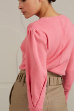 Load image into Gallery viewer, Yaya - Sweater with a round neck, long puff sleeves and seam detail
