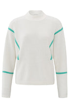 Load image into Gallery viewer, Yaya - Sweater with high neck and subtle stripe details
