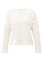Load image into Gallery viewer, Yaya - Boat neck sweater with refined decorative seams
