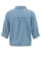 Load image into Gallery viewer, Yaya - Batwing blouse with V-neck, half long sleeves and buttons

