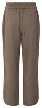 Load image into Gallery viewer, Yaya - Woven trousers with elastic waistband and curved hem in Brown
