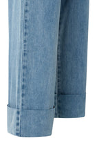 Load image into Gallery viewer, Yaya - Denim trousers with turn-ups and elastic waistband
