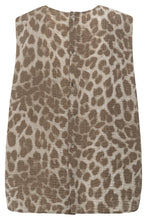 Load image into Gallery viewer, Yaya - Sleeveless top with leopard print and back buttons
