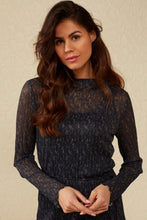 Load image into Gallery viewer, Yaya - Mesh dress with boatneck, long sleeves and versatile print
