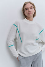 Load image into Gallery viewer, Yaya - Sweater with high neck and subtle stripe details
